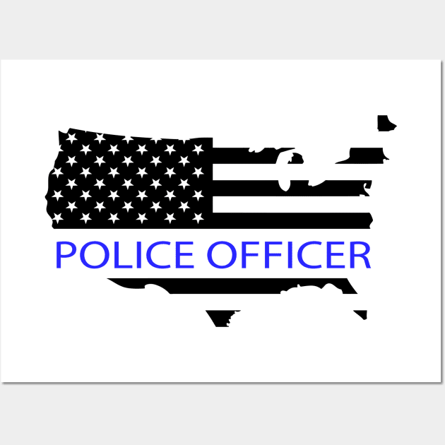 Police Officer Flag Wall Art by B3pOh